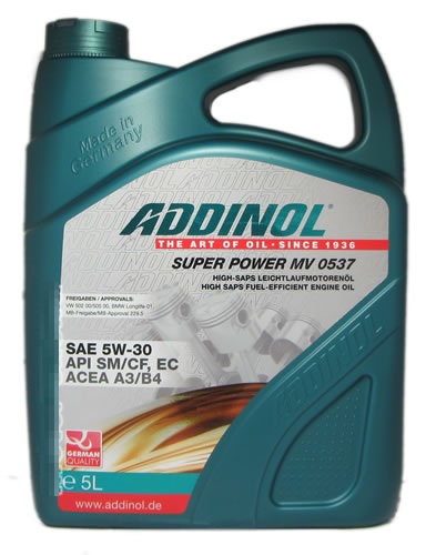 Масло моторное синтетическое ADDINOL Super Power MV 0537 (4л) 4014766250520