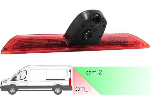 Штатная камера заднего вида в стоп-сигнале с дополнительной потоковой камерой AVEL AVS325CPR (259) для автомобилей FORD